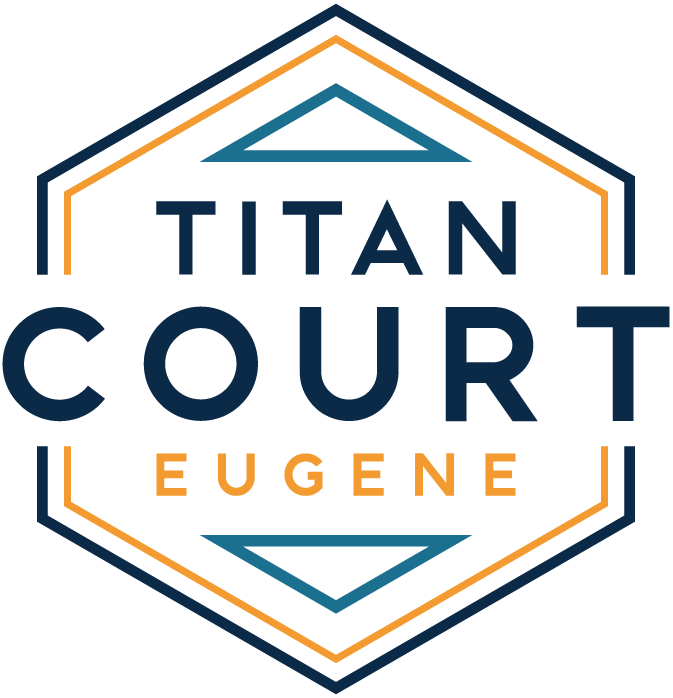 logo for titan court student apartments