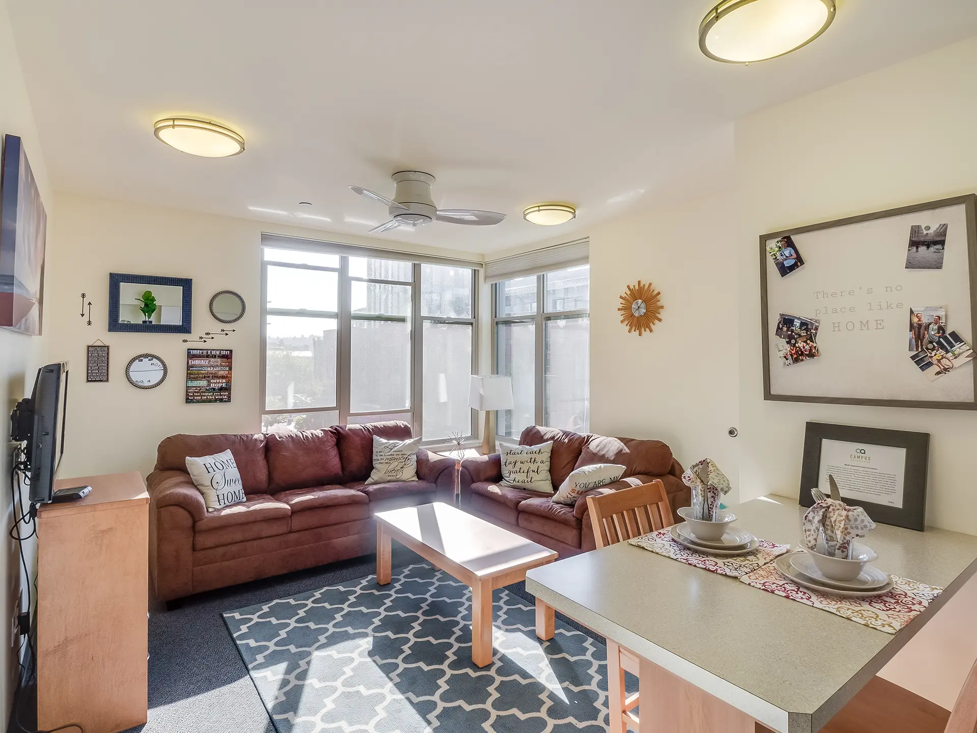 living room at titan court student apartments