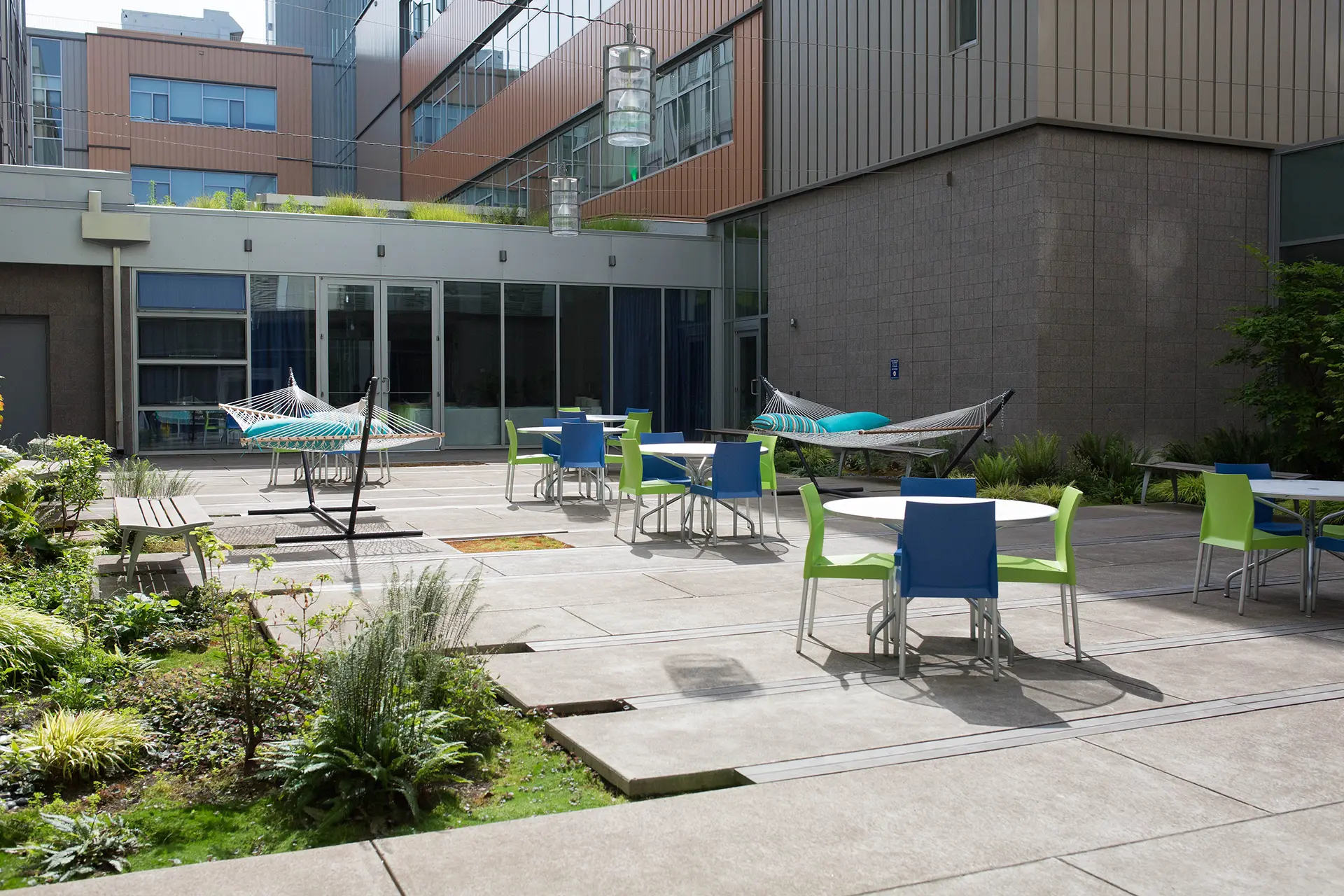 patio at titan court student apartments